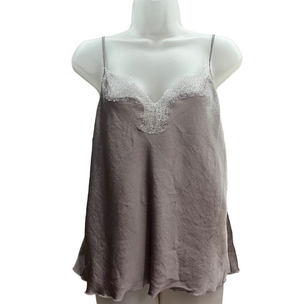 Victoria's Secret Silky Lace Detail‎ Spaghetti Strap Tank Top Size Large